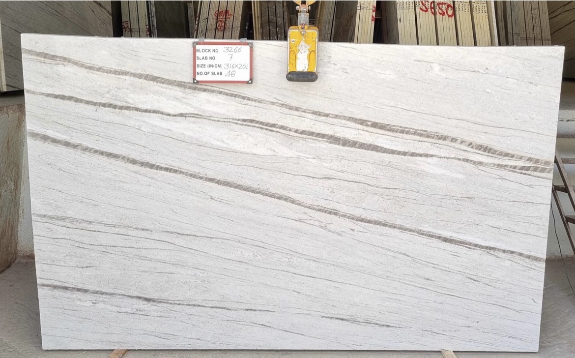 White Wave 3cm Polished Quartzite #221110-O (AURA)